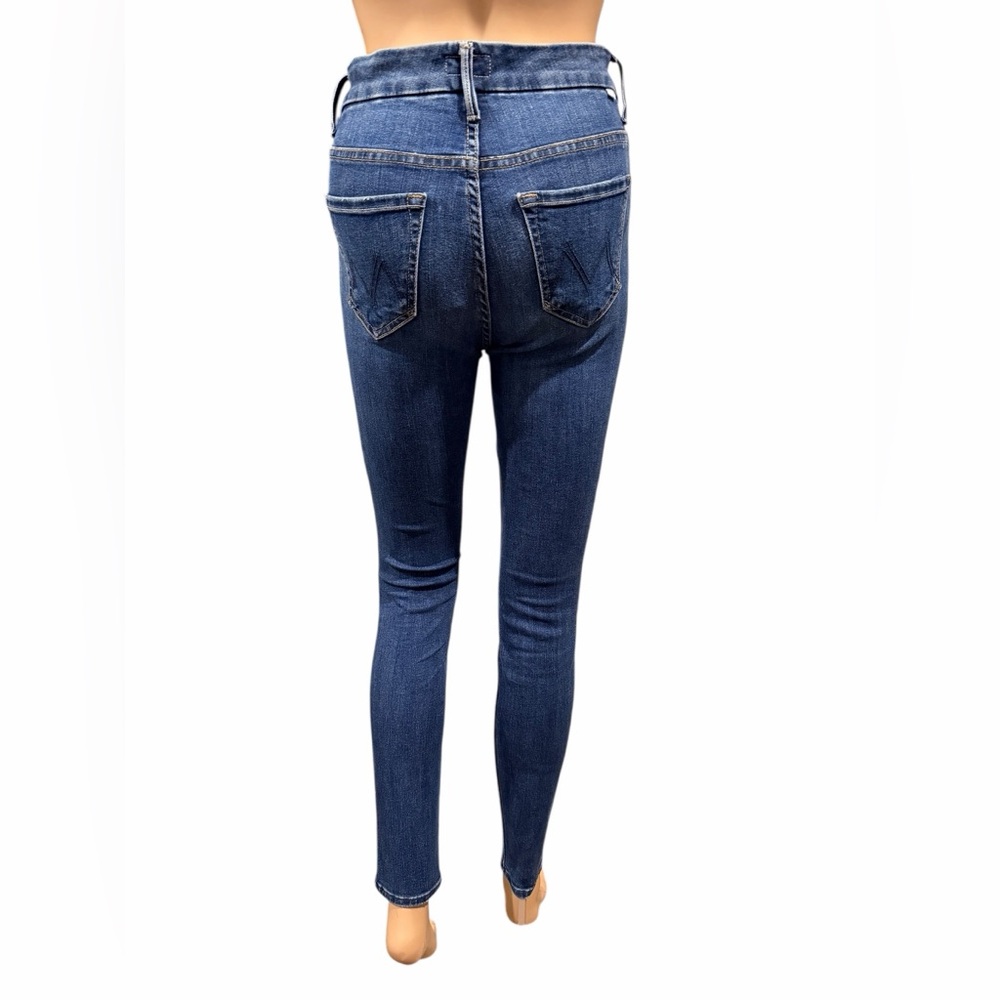 MOTHER Womens Jeans High Waisted Looker Teaming Up Skinny Dark Denim Jeans 25 - Picture 6 of 16